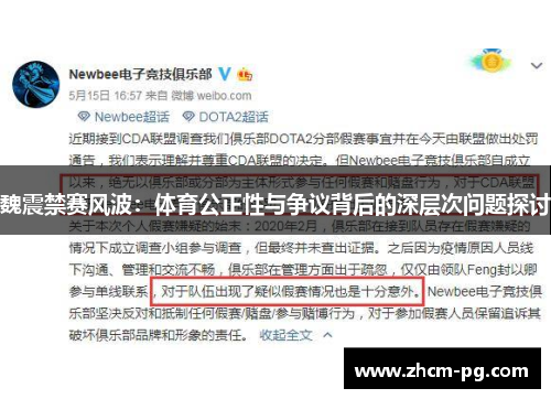 魏震禁赛风波：体育公正性与争议背后的深层次问题探讨